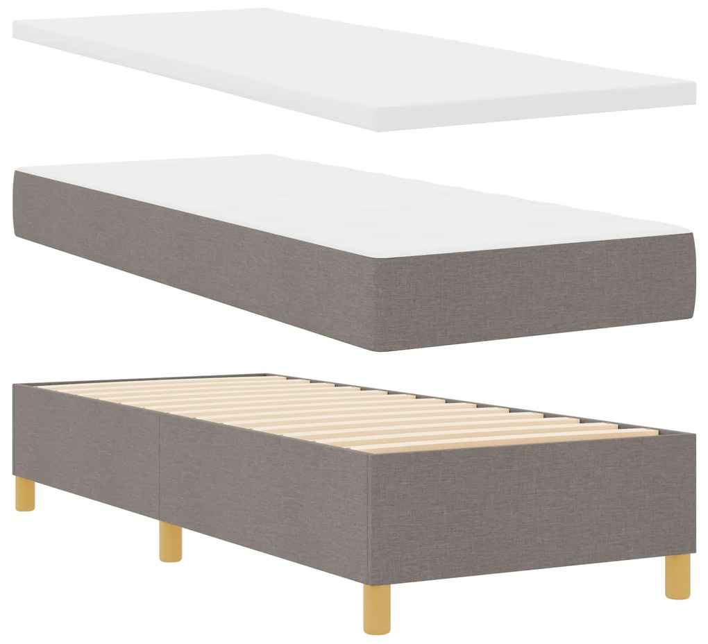 vidaXL Κρεβάτι με Ελατήρια και Στρώμα Ταπέ 80x200 cm Ύφασμα