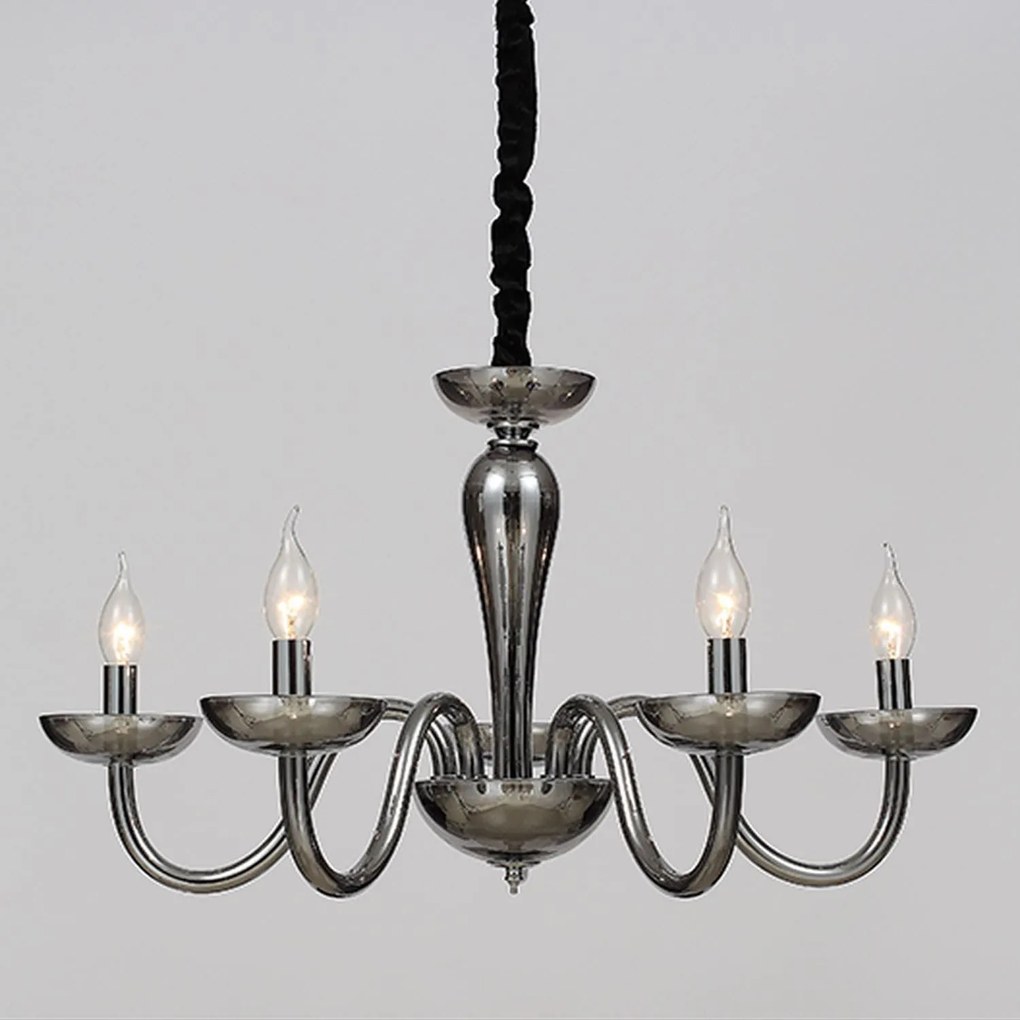 Πολυέλαιος 5Φ BLK82185PSGC Fume - Chromium Crystal, Metal