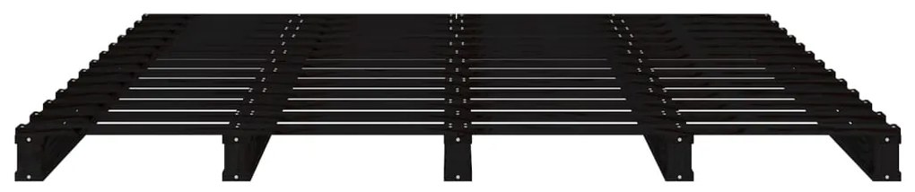 vidaXL Κρεβάτι από Παλέτες Μαύρο 180x200εκ. Μασίφ Πεύκο 6FT Super King