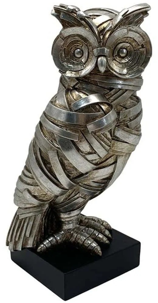 Διακοσμητική Φιγούρα Owl 279-225-315 9,5x9,5x22,5cm Silver-Black Πολυρεσίνη