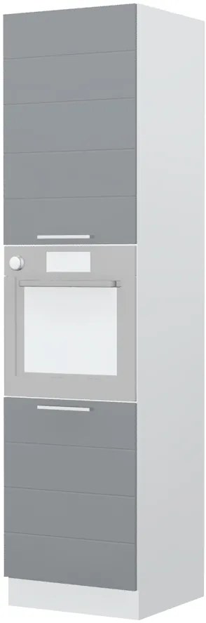 Επιδαπέδιο ντουλάπι φούρνου ψηλό Hudson K23-60-2KR-Λευκό - Γκρι - 60.00Χ60.00Χ235.00cm