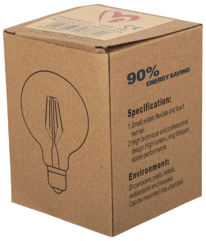 ΛΑΜΠΤΗΡΑΣ GLOBO LED FILAMENT 8W E27 3000K ΔΙΑΦΑΝΟΣ DIMMABLE HM4050.01