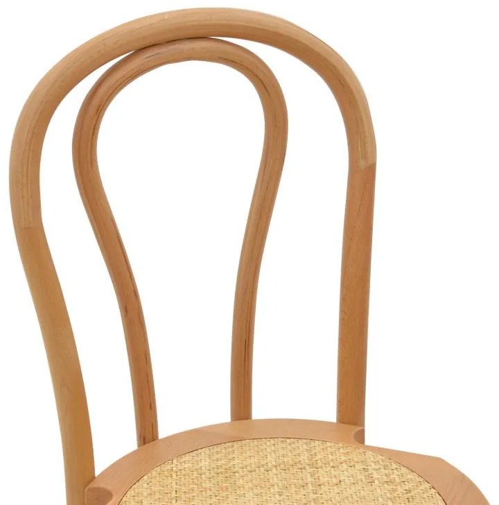 Καρέκλα Azhel φυσικό ξύλο οξιάς-έδρα φυσικό rattan 41x50x89εκ 41x50x86 εκ.