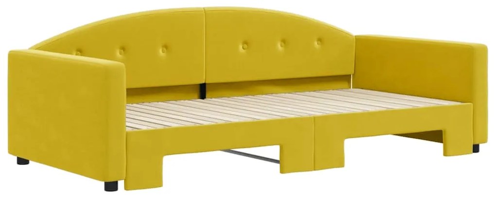 vidaXL Καναπές Κρεβάτι Συρόμενος Κίτρινος 100x200 εκ. Βελούδινος