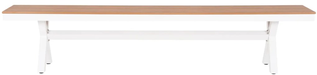 ΠΑΓΚΑΚΙ ΑΛΟΥΜΙΝΙΟΥ TAWNEE HM6040.02 ΛΕΥΚΟ-POLYWOOD ΚΑΘΙΣΜΑ ΦΥΣΙΚΟ 220x36x44,5Υεκ. (1 Τεμμάχια)