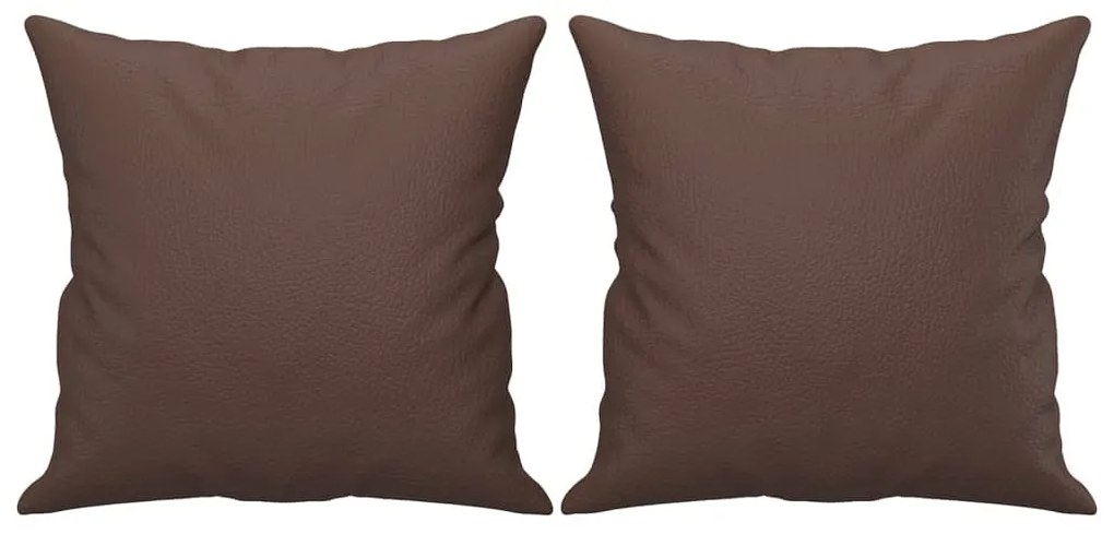 vidaXL Μαξιλάρια Διακοσμητικά 2 τεμ. Καφέ 40 x 40 εκ. Συνθετικό Δέρμα