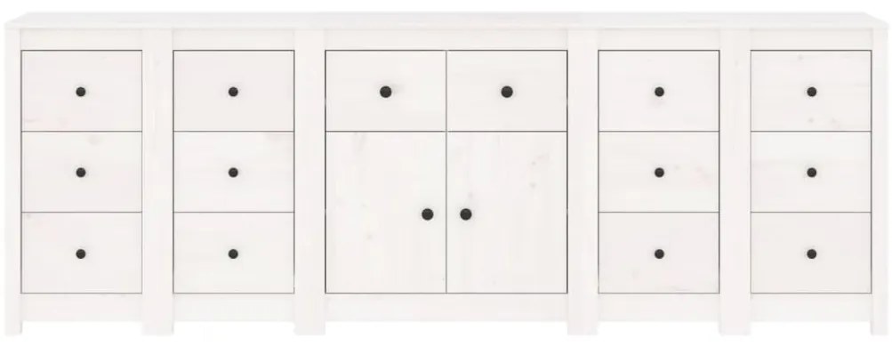 vidaXL Ντουλάπι Λευκό 230 x 35 x 80 εκ. από Μασίφ Ξύλο Πεύκου
