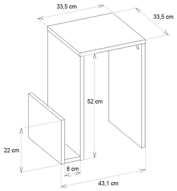 ΤΡΑΠΕΖΑΚΙ ΒΟΗΘΗΤΙΚΟ REGNAR MEGAPAP ΧΡΩΜΑ REBAB 43,1X33,5X52ΕΚ.