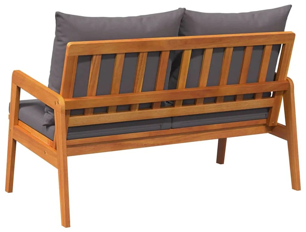 vidaXL Παγκάκι κήπου με μαξιλάρι Καφέ Μασίφ ξύλο ακακίας