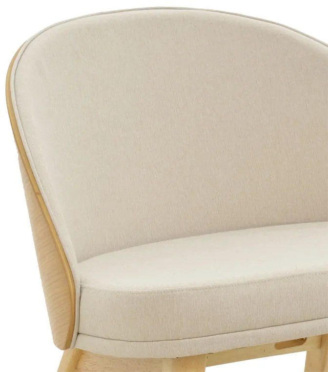 Καρέκλα Sarian pakoworld μπεζ ύφασμα-rubberwood φυσικό πόδι 69,5x71x70.5εκ