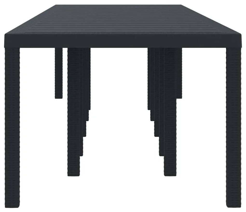 vidaXL Τραπέζι Κήπου Ανθρακί 350 x 100 x 73 εκ. Πολυ Ράτταν