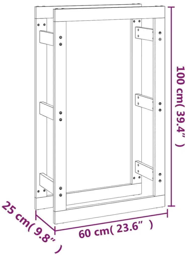 Ραφιέρα Καυσόξυλων Καφέ Μελί 60x25x100 εκ. Μασίφ Ξύλο Πεύκου