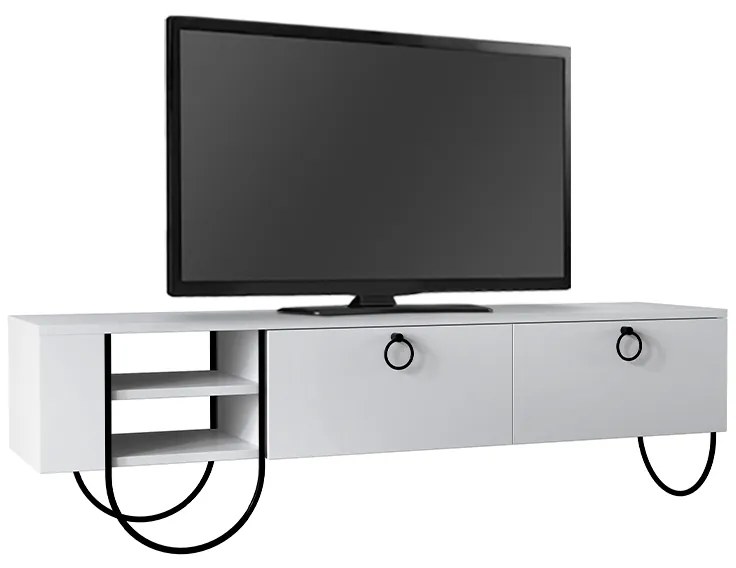 Έπιπλο τηλεόρασης Norfolk Megapap χρώμα λευκό 151x35x43εκ.