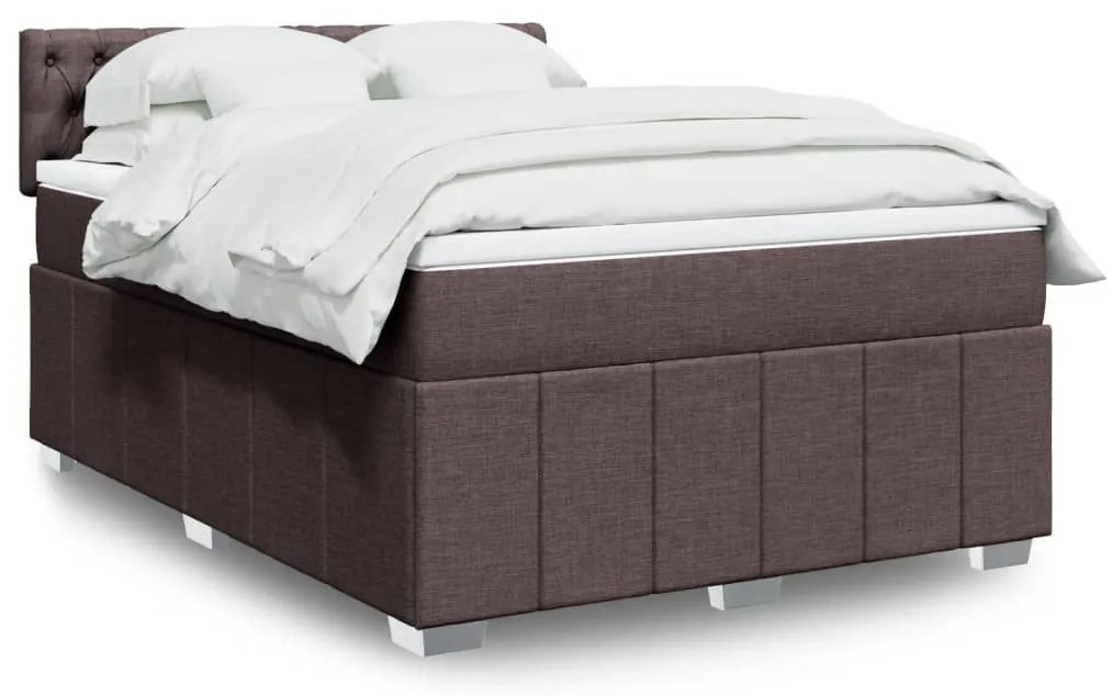 ΚΡΕΒΑΤΙ BOXSPRING ΜΕ ΣΤΡΩΜΑ ΣΚΟΥΡΟ ΚΑΦΕ 140X200 ΕΚ ΥΦΑΣΜΑΤΙΝΟ 3289401