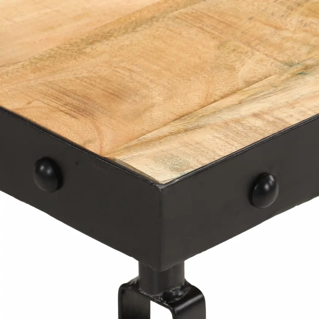 vidaXL Τραπεζάκι Σαλονιού με Ρόδες 100x55x26 εκ. από Μασίφ Ξύλο Μάνγκο