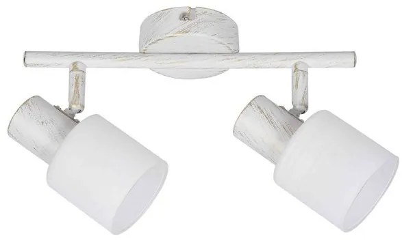 Σποτ Φωτιστικό Οροφής 2XE14 μεταλλικό 9079-2Φ Inlight-9079-2Φ-Λευκή Πατίνα-Λευκό 9079-2Φ-Λευκή Πατίνα