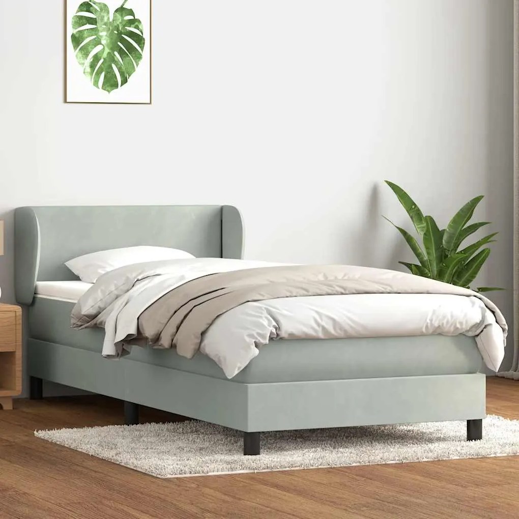 ΚΡΕΒΑΤΙ BOXSPRING ΜΕ ΣΤΡΩΜΑ ΑΝΟΙΧΤΟ ΓΚΡΙ 100X210 ΕΚ. ΒΕΛΟΥΔΙΝΟ 3317349