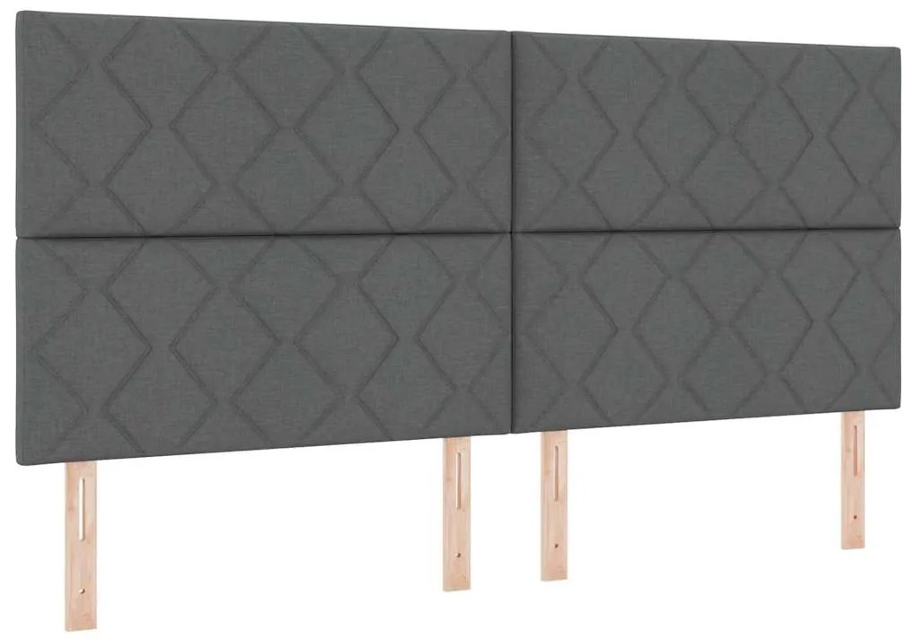 vidaXL Υφασμάτινο Κεφαλάρι Geometric Σκούρο γκρι 200 cm ύφασμα
