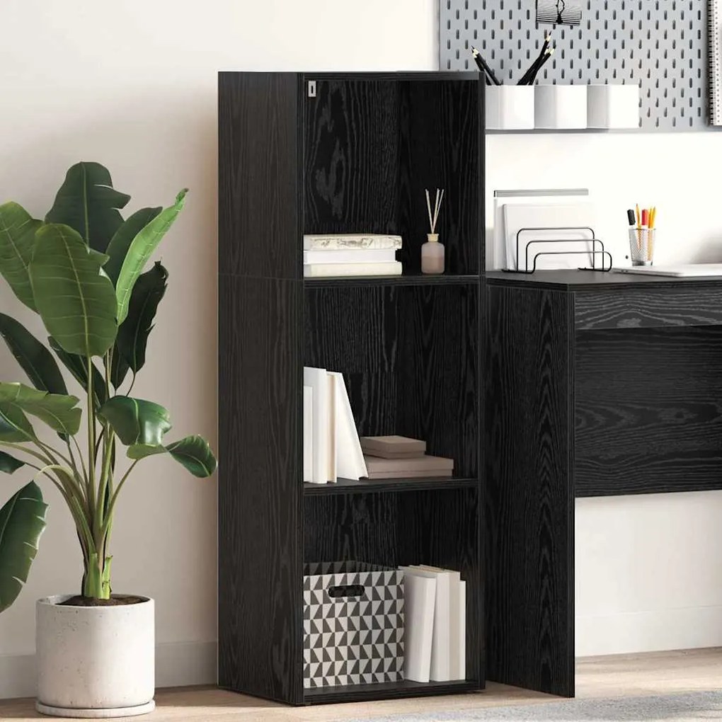vidaXL Βιβλιοθήκη Μαύρη δρυς 40 x 30 x 114 εκ. Επεξεργασμένο ξύλο