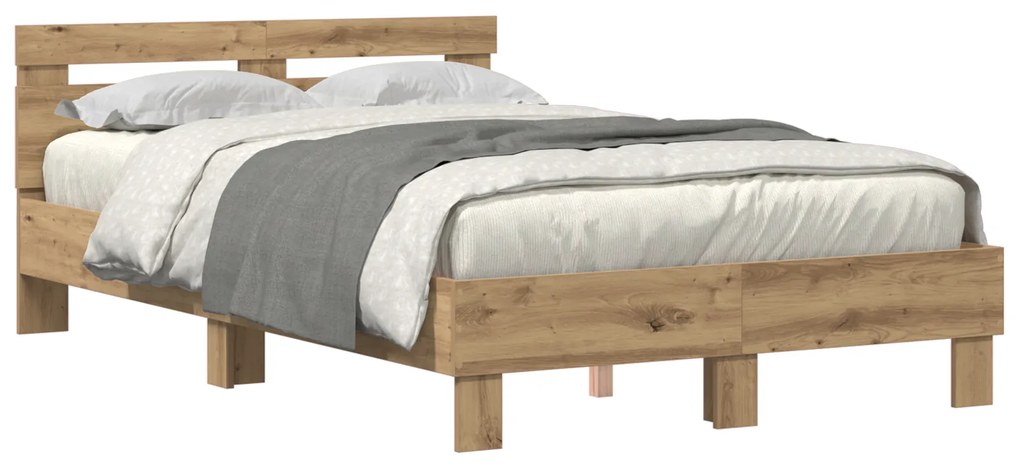 vidaXL Σκελετός Κρεβατιού artisan δρυς 120 x 200 cm Επεξεργασμένο ξύλο