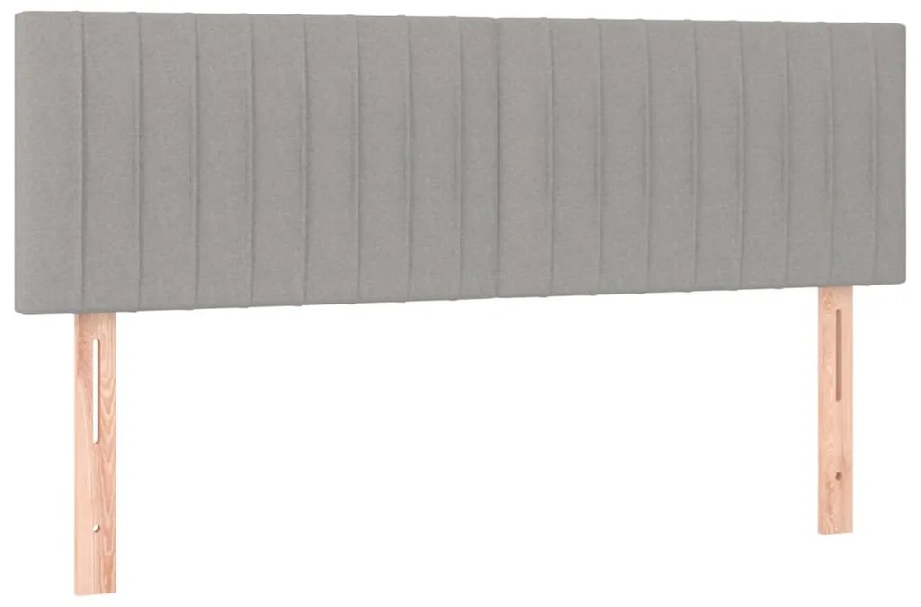 Κεφαλάρι Κρεβατιού LED Ανοιχτό Γκρι 144x5x78/88 εκ. Υφασμάτινο 3121848
