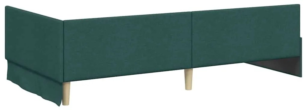 vidaXL Κρεβάτι Γωνίας Σκούρο πράσινο 80 x 200 cm Ύφασμα και Έργο ξύλου