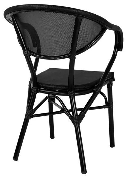 Καρέκλα - Πολυθρόνα CLAY C5025.02 Αλουμινίου Bamboo Look Μαύρη με Textline 59x60x82 εκ. 59x60x82 εκ.