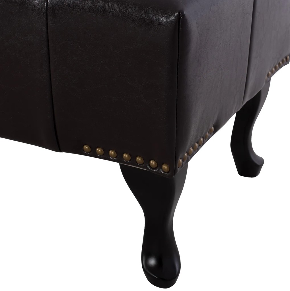 Ταμπουρέ Υποπόδιο T.Chesterfield Emma PU 80x44x39Y εκ.Σκ.Καφέ