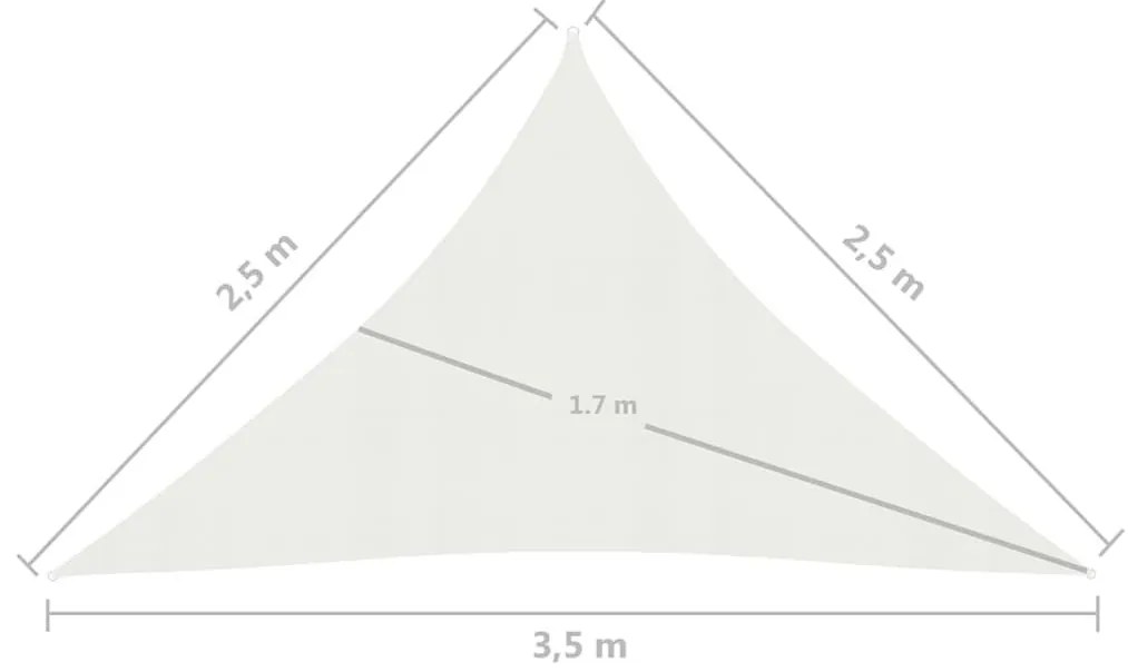 Πανί Σκίασης Λευκό 2,5 x 2,5 x 3,5 μ. από HDPE 160 γρ./μ² - Λευκό