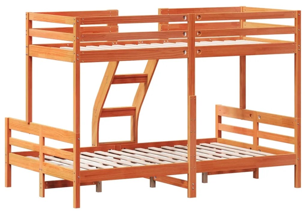 vidaXL Κουκέτα 80x200/120x200 εκ. Καφέ Κεριού από Μασίφ Ξύλο Πεύκου