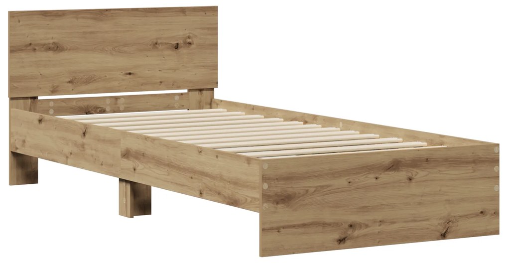 vidaXL Κρεβάτι από Τέχνη Δρυ 90x190 cm Επεξεργασμένο Ξύλο