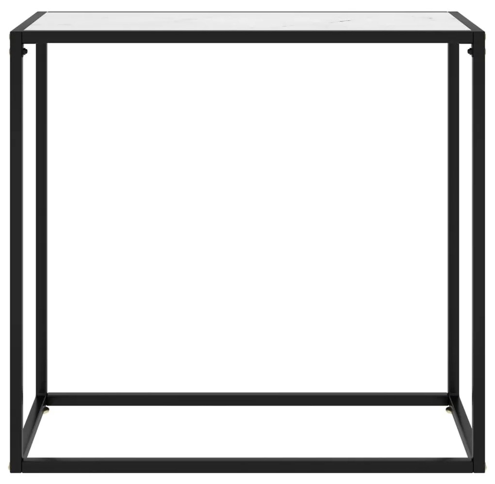 vidaXL Τραπέζι Κονσόλα Λευκό 80 x 35 x 75 εκ. από Ψημένο Γυαλί