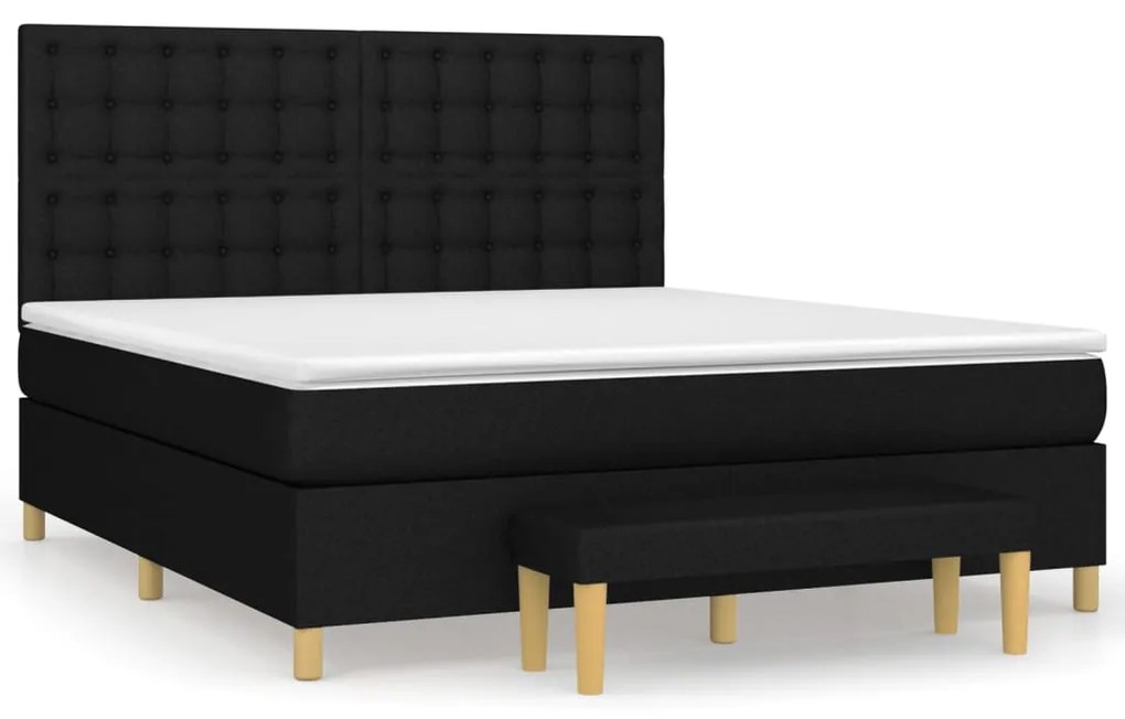 ΚΡΕΒΑΤΙ BOXSPRING ΜΕ ΣΤΡΩΜΑ ΜΑΥΡΟ 180X200 ΕΚ. ΥΦΑΣΜΑΤΙΝΟ 3137495