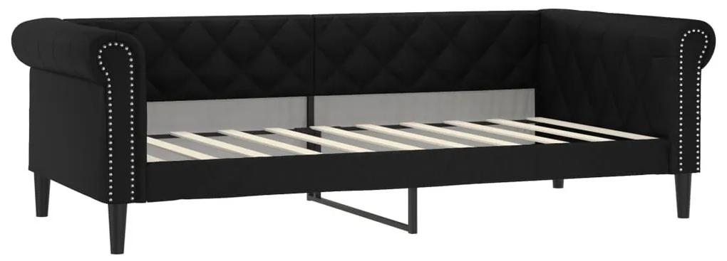 Καναπές Κρεβάτι Μαύρο 90x190 εκ. από Συνθετικό Δέρμα - Μαύρο