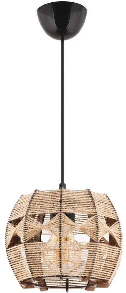 Φωτιστικό Οροφής Barril 390FLH1829 20x20x60cm 1xE27 40W Natural-Black Opviq