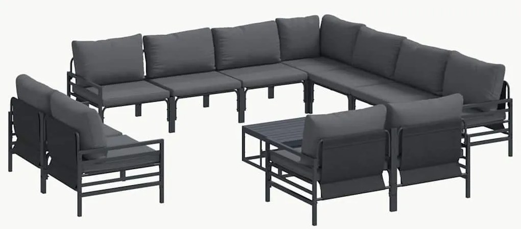 vidaXL Σετ Καναπέ Κήπου 12 pcs Ανθρακί Ατσάλι