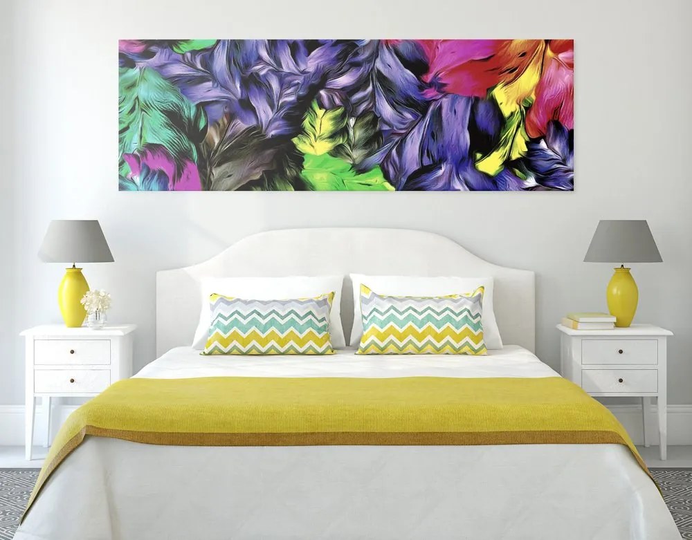 Εικόνα ρετρό πινελιές λουλουδιών - 150x50