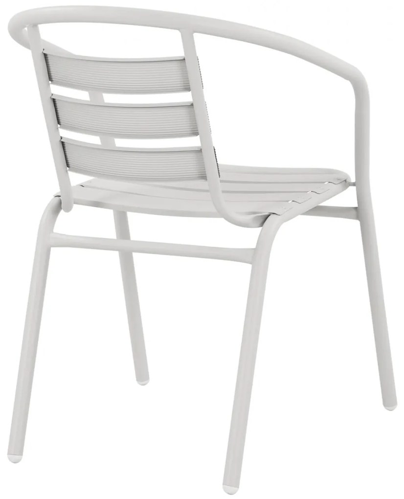 Καρέκλα - Πολυθρόνα LAURA C5037.02 Μεταλλική Λευκή με Φέτες Αλουμινίου 54x59x73Υ εκ. 54x59x73 εκ.