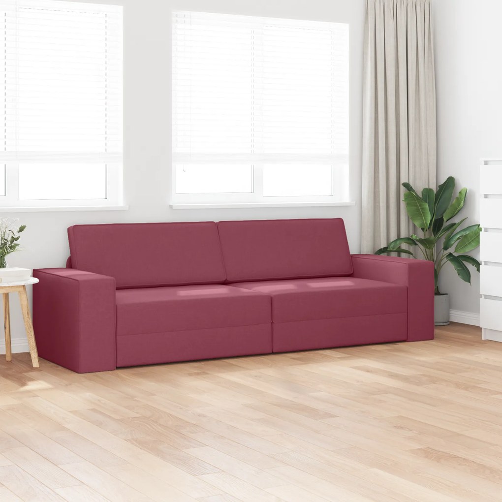 vidaXL Καναπές Κρεβάτι 2 σε 1 Μπορντό 245x150x60.5 εκ. Ύφασμα