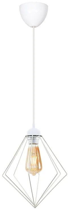 Φωτιστικό οροφής Nura Megapap E27 μεταλλικό μονόφωτο χρώμα λευκό 24x24x72εκ.