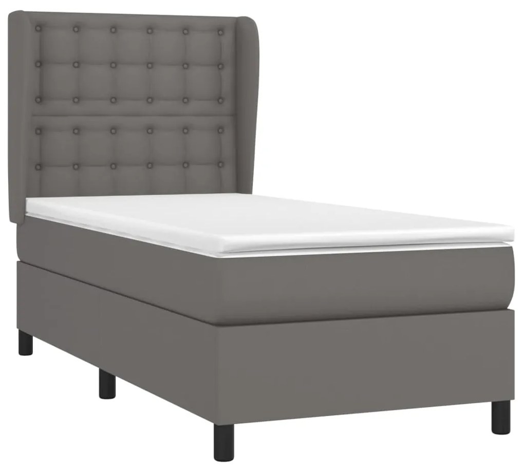 ΚΡΕΒΑΤΙ BOXSPRING ΜΕ ΣΤΡΩΜΑ ΓΚΡΙ 90X190 ΕΚ. ΑΠΟ ΣΥΝΘΕΤΙΚΟ ΔΕΡΜΑ 3129007