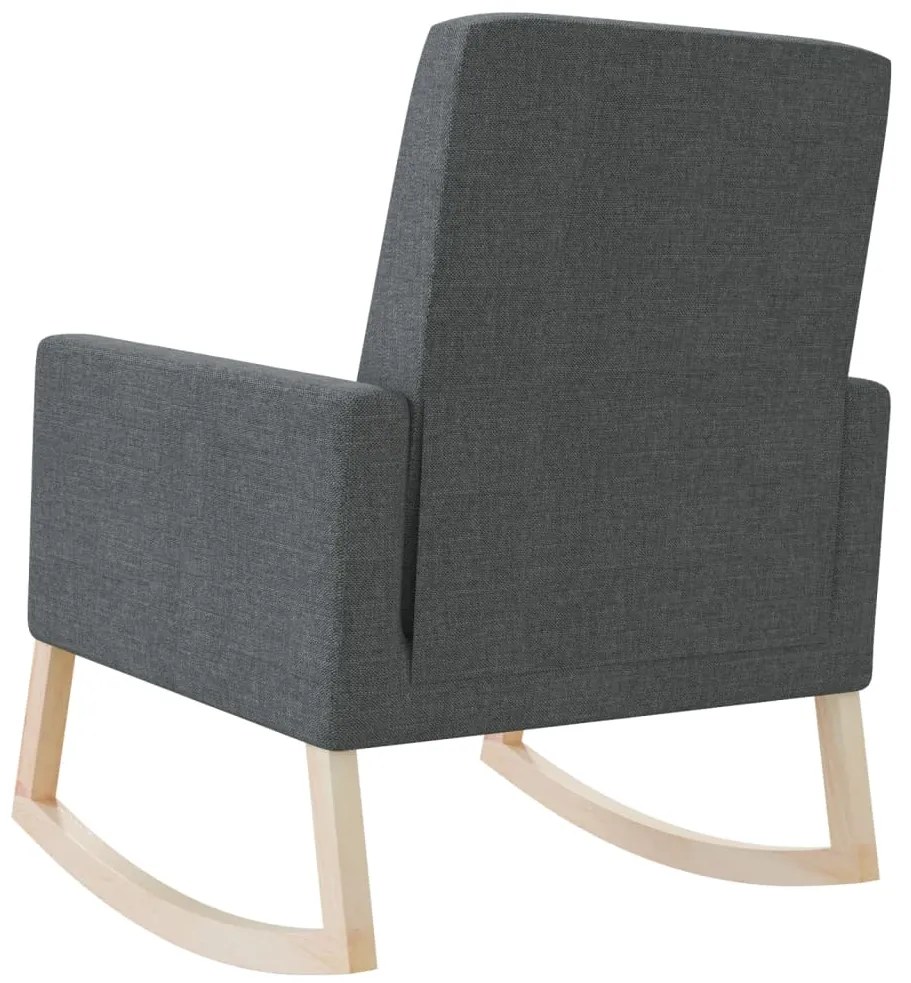 vidaXL Κουνιστή Πολυθρόνα Σκούρο Γκρι Υφασμάτινη