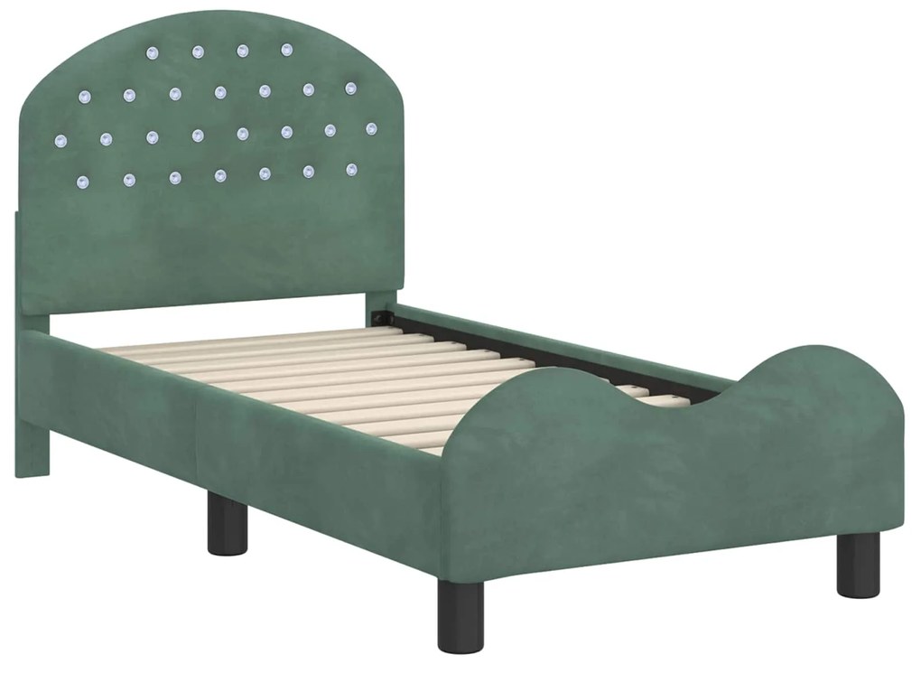 vidaXL Κρεβατική βάση για παιδιά με προσκέφαλο Θαλασσί 70 x 140 cm