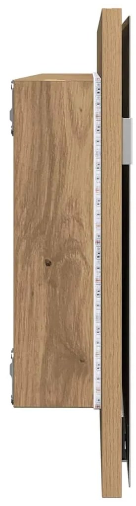 vidaXL Καθρέφτης Μπάνιου Επιτοίχιο artisan δρυς 80 x 8.5 x 37 εκ