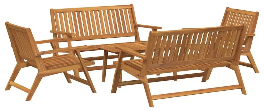 vidaXL Σετ Εξωτερικής Τραπέζης 5 pcs Καφέ Μασίφ ξύλο ακακίας
