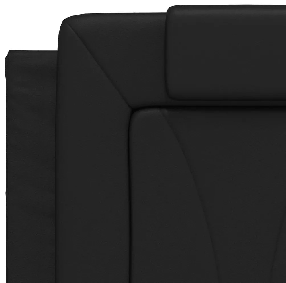 vidaXL Κρεβάτι Viana με Στρώμα Μαύρο 120 x 200 εκ. Συνθετικό Δέρμα