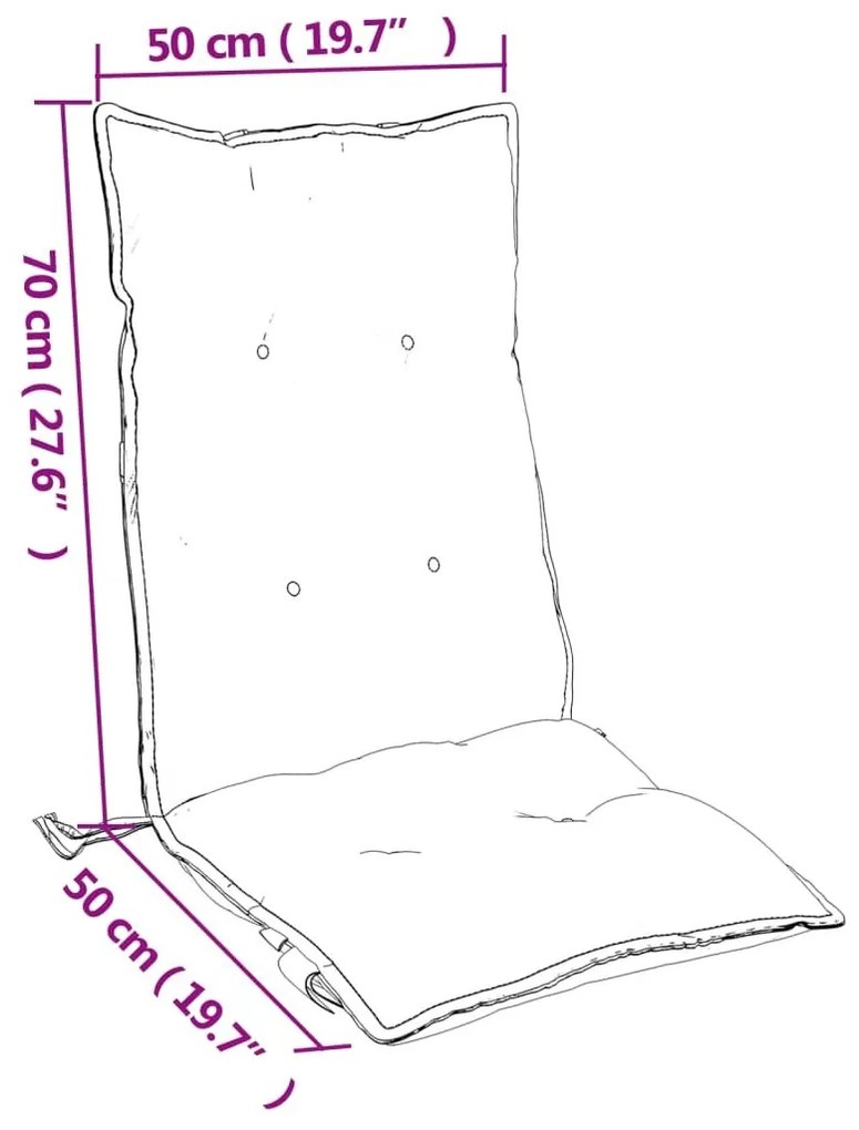Μαξιλάρια Καρέκλας Ψηλή Πλάτη 4 τεμ. Μαύρο Καρό Ύφασμα Oxford - Πολύχρωμο