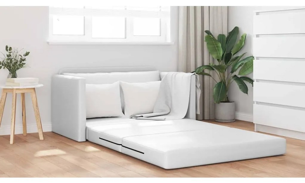 vidaXL Κρεβάτι καναπές Λευκό 124 x 71 x 78 εκ Δερματίνη