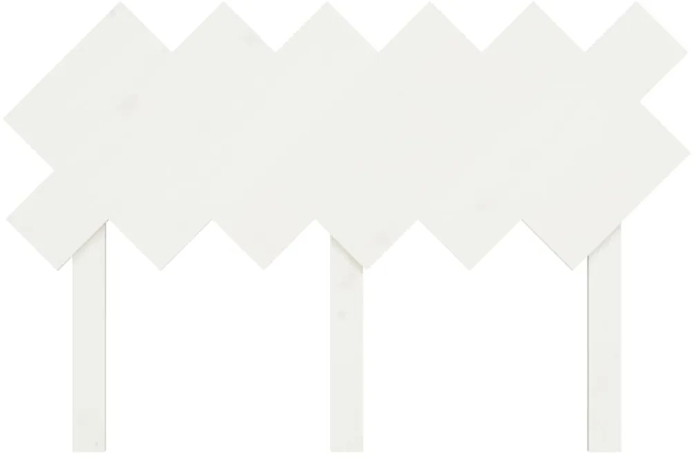 vidaXL Κεφαλάρι Κρεβατιού Λευκό 122,5x3x80,5 εκ. από Μασίφ Ξύλο Πεύκου