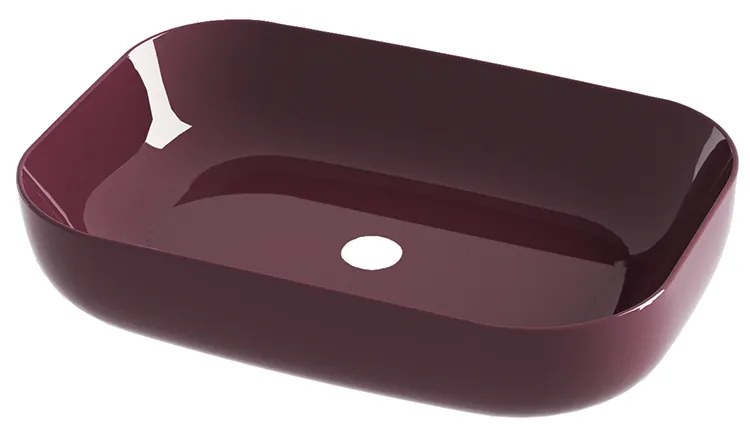 Νιπτήρας Πορσελάνη Επιτραπέζιος 60x42xY14 cm Olympia Metamorfosis Aubergine Glossy Orabella 60113